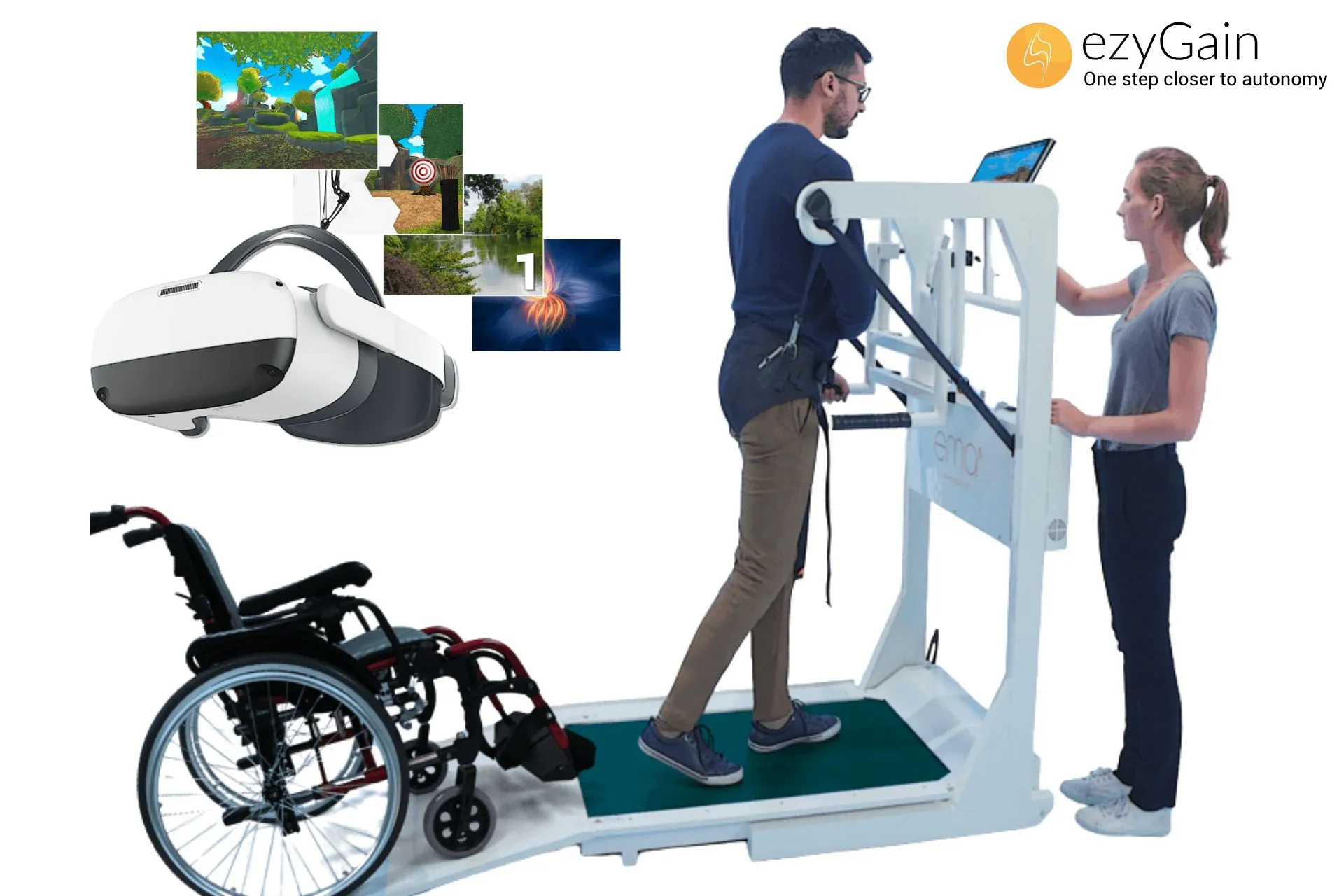 EzyGain virtual reality rehabilitation module for gait and cognitive training